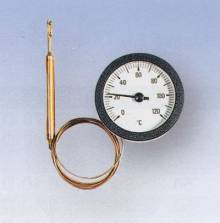 Produktbild: Fernthermometer zur Fronttafelbefestigung mit Schnappraster und Fühler Ø 6 x 30 mm.