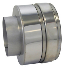 Produktbild: BERTRAMS Doppelwandig Abgasrohr-Kupplung Pro DN 150, m. Stutzen DN 130, 60 mm lang