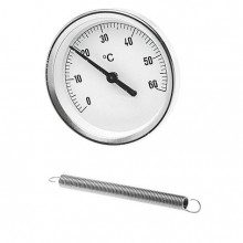 Produktbild: Bimetall-Anlegethermometer 0-120&deg; TAB &Oslash; 63 mm, mit Spannfeder 