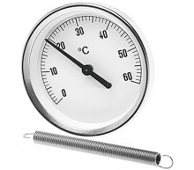 Produktbild: Bimetall-Anlegethermometer 0-120&deg; TAB &Oslash; 80 mm, mit Spannfeder 