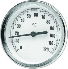 Produktbild: Bimetall-Zeigerthermometer 0-120° OR Ø 63 mm, Übersteckring G 1/2" x 50 mm, hinten 