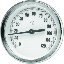 Produktbild: Bimetall-Zeigerthermometer axial 0-120&deg; OR &Oslash; 80 mm, G 1/2" x 50 mm, hinten 