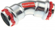 Produktbild: SudoPress C-Stahl Bogen VCC 041 d 15 I/I 45° mit EPDM O-Ring  (V-Kontur)