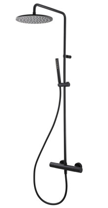 Produktbild: DIANA L100-Black Duschsystem|mit AP Brausethermostat, schwarz-matt