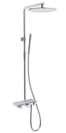 Produktbild: DIANA L200-Black-Neu Duschsystem mit Ablage schwarz und Th schwarz matt