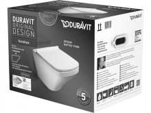 Produktbild: Duravit DURASTYLE Set Wand-WC spülrandlos Tiefsp.,m.WC-Sitz softclose,Durafix,weiß 