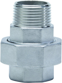 Produktbild: Edelstahl Verschraubung, flachdichtend V4A / G331  1/2" IG/AG 