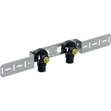 Produktbild: GEBERIT 619640001  FlowFit Anschlusswinkel 90° 16 mm x Rp 1/2",gedämmt,2-fach,Rotguss