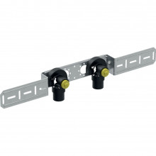 Produktbild: GEBERIT FlowFit Anschlusswinkel 90° 16 mm x Rp 1/2",gedämmt,2-fach,Rotguss