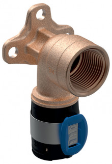 Produktbild: GEBERIT 620760001 FlowFit Anschlusswinkel 90° 16 x 1/2, L:36mm, Rotguss
