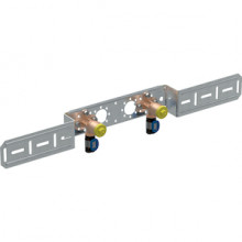 Produktbild: GEBERIT 619661001  FlowFit Anschlusswinkel 90&deg; 20 mm x Rp 1/2",2-fach,Rotguss