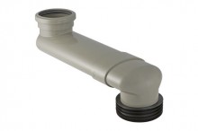 Produktbild: GEBERIT PVC WC-Etagenbogen DN 90/100 mm, grau, waagrecht 