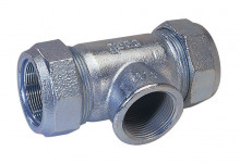 Produktbild: GEBO Temperguss Klemmverbinder T-St&uuml;ck f. Stahlrohr 48,3mm x IG 1 1/2" x 48,3mm