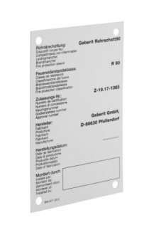 Produktbild: Geberit db20 Kennzeichnungsschild zu Rohrschott90