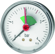 Produktbild: Heizungsmanometer, Abgang hinten axial  MHA &Oslash; 63 mm, 1/4", 0-4 bar 