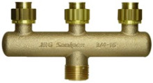 Produktbild: JRG SANIPEX Verteiler aus Rotguss f. UP 4-fach, 3/4 x 16x16x16x12 mm, 5425.080