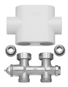 Produktbild: KERMI Ventilhahnblock Durchgang 1/2" Blende weiß 