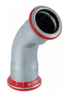 Produktbild: GEBERIT MAPRESS C-Stahl Bogen 45° 28 mm IG/IG , verzinkt 20605