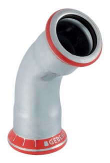 Produktbild: GEBERIT MAPRESS C-Stahl Bogen 45° 35 mm IG/IG, verzinkt 23606