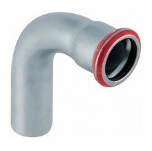 Produktbild: GEBERIT MAPRESS C-Stahl Bogen 90&deg; 15 mm, mit Einschubende IG / AG , verzinkt