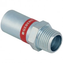 Produktbild: GEBERIT MAPRESS C-Stahl &Uuml;bergang mit AG 15 mm x 1/2" AG, mit Einschubende, verz