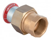 Produktbild: GEBERIT MAPRESS C-Stahl &Uuml;bergangsverschraubung 15 mm x 1/2", verzinkt IG flachdichtend 25300