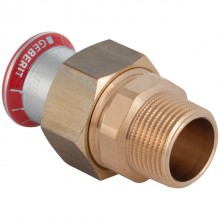 Produktbild: GEBERIT MAPRESS C-Stahl &Uuml;bergangsverschraubung 15mmx1/2" verzinkt, AG, flachdichtend 