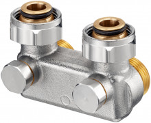 Produktbild: OVENTROP Umlenkst&uuml;ck mit Absperrung Winkelform, 3/4"&Uuml;M x 3/4"AG