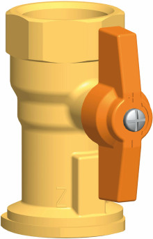 Produktbild: PAW Pumpenkugelhahn m. rotem Fl&uuml;gelgriff DN 1", F= 1", G= 1", L= 78 mm
