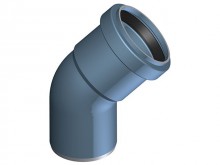 Produktbild: POLOPLAST POLO-KAL NG-Bogen PKB 45°, DN 40 mit Muffe