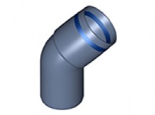 Produktbild: Poloplast 102122 POLO-KAL XS Bogen PKXB 45&deg; DN 50 