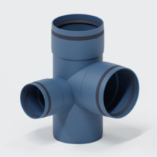 Produktbild: Poloplast 102279  POLO-KAL XS Eckdoppelabzweig PKXEDA sohlegleich, DN 110 / L75 / R110