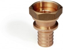 Produktbild: REHAU RAUTITAN Übergang mit Überwurfmutter  RX+, ÜM 16 mm x 1/2" ÜM, Rotguss bleifrei