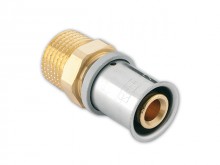 Produktbild: ROTH Messing Übergangsnippel 25 mm 3/4" AG, inkl. Presshülse