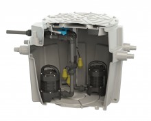 Produktbild: SANIFOS 500 Hebeanlage zum Erdeinbau DN 40-50, zur Unterflurmont. / 2 Pumpen