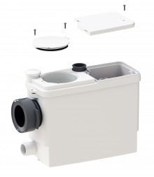 Produktbild: SANIPACK Pro UP WC-Fördersystem 14,6 cm Tiefe für Vorwandsysteme zum Anschluss an Hänge-WC, Waschtisch, Dusche, Bidet