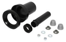 Produktbild: comfort-PE-Wand-WC-Anschlussgarnitur,mit Deckkappen  Metalloptik 180mm DN 90/110 