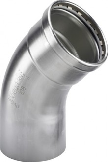 Produktbild: Viega SANPRESS INOX Bogen Edelstahl 45° 2326.1 76,1 mm, innen/außen 482688