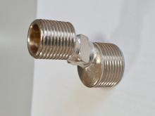 Produktbild: S-Anschluss AG/AG 3/4" x 1/2" Messing vernickelt, Länge: 45 mm