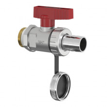 Produktbild: SIMPLEX KFE-Kugelhahn 3/4", Flügelgriff Durchgang, m. SV, vernickelt