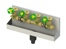 Produktbild: Schlösser Kompak Wasserverteilerstation  Eingang 1", Abgang 1 1/2"  3 -fach  mit Rinne   