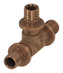 Produktbild: TECEflex T-Stück ohne Druckhülse 16 x 16 x 16 mm,  Rotguss/Siliziumbronze