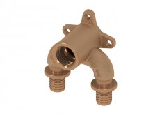 Produktbild: TECEflex U - Doppel-Wandscheibe, Rotguss 16 x 1/2" x 16 mm, druckverlustoptimiert,Rotguss/Siliziumbronze