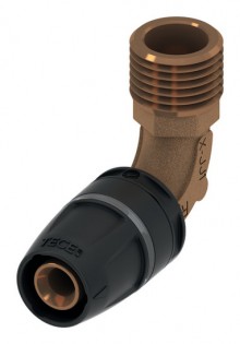 Produktbild: TECElogo-Push  Rotguss Winkelübergangsnippel 16 mm x 1/2" AG