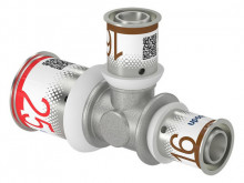 Produktbild: UPONOR S-Press PLUS T-St&uuml;ck reduziert 25 x 16 x 16 mm, aus Messing verzinnt 