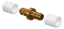 Produktbild: Uponor Minitec Kupplung 9,9x1,1mm mit zwei PEX-Ringen  mit 2 Presshülsen   
