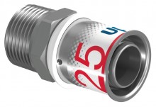 Produktbild: UPONOR S-Press PLUS &Uuml;bergangsnippel 25 mm x 3/4"AG, aus Messing verzinnt 