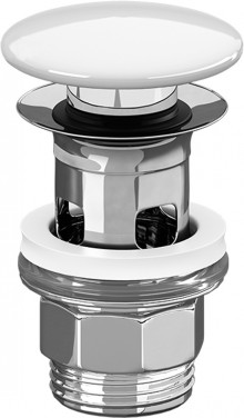 Produktbild: V&B Push-Open Ablaufventil mit keramischer Ventilabdeckung, weiß Sonderpreis