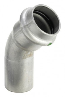 Produktbild: Viega SANPRESS INOX Bogen Edelstahl 45° 2326.1 28 mm, innen/außen