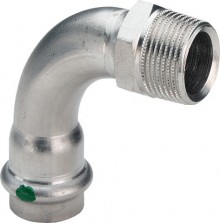 Produktbild: Viega SANPRESS INOX &Uuml;bergangsbogen 90&deg; 2314 28 mm x 1" AG, Edelstahl 